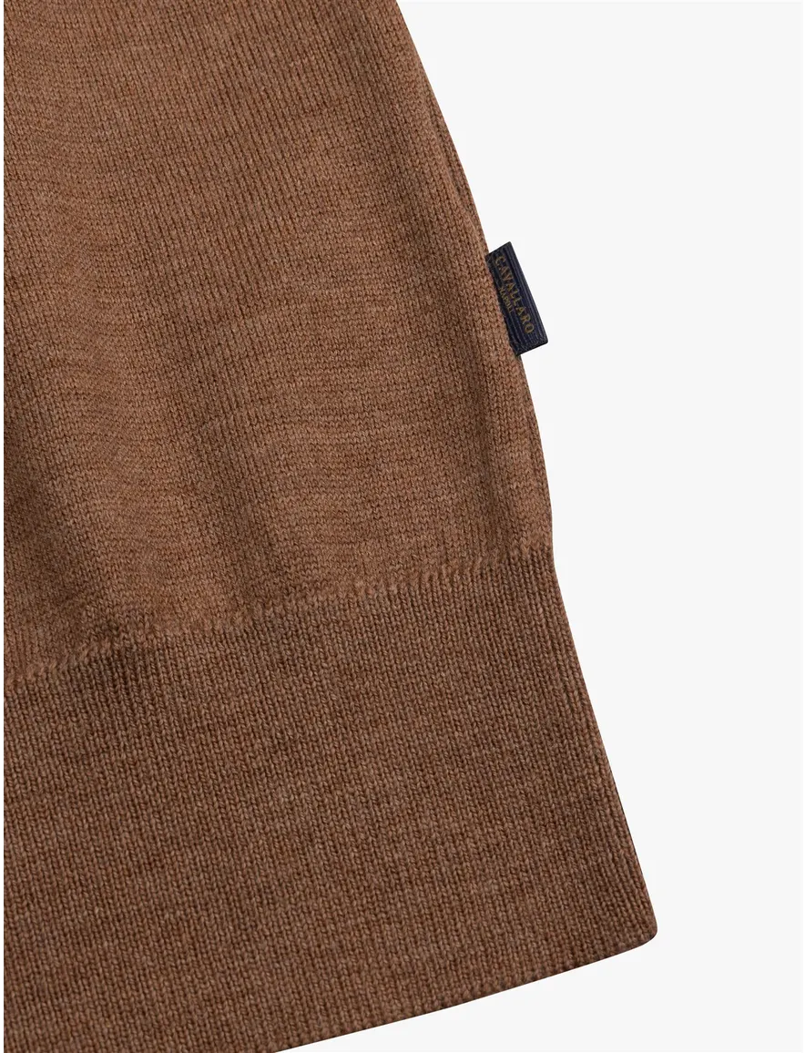 Cavallaro half zip trui bruin gemeleerd
