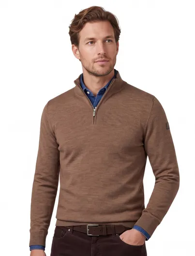 Cavallaro Cavallaro trui bruin half zip
