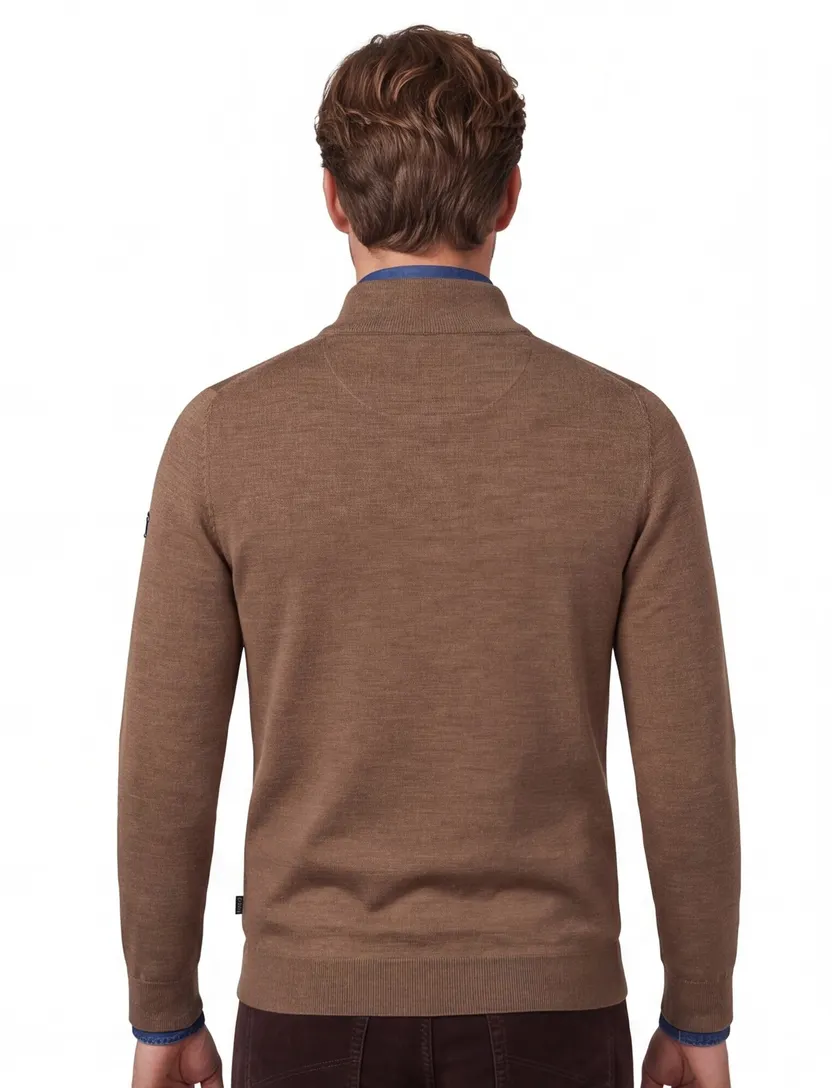 Cavallaro trui bruin half zip