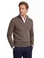 Trui Cavallaro bruin half zip merinowol