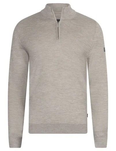 Cavallaro Cavallaro trui half zip beige gemeleerd