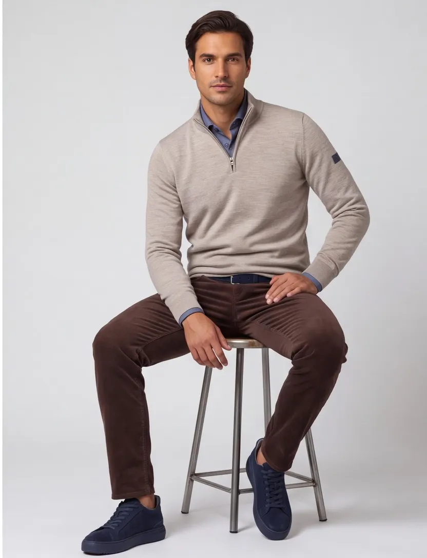 Trui Cavallaro beige merinowol