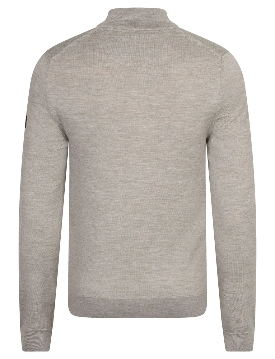 Cavallaro trui half zip beige gemeleerd
