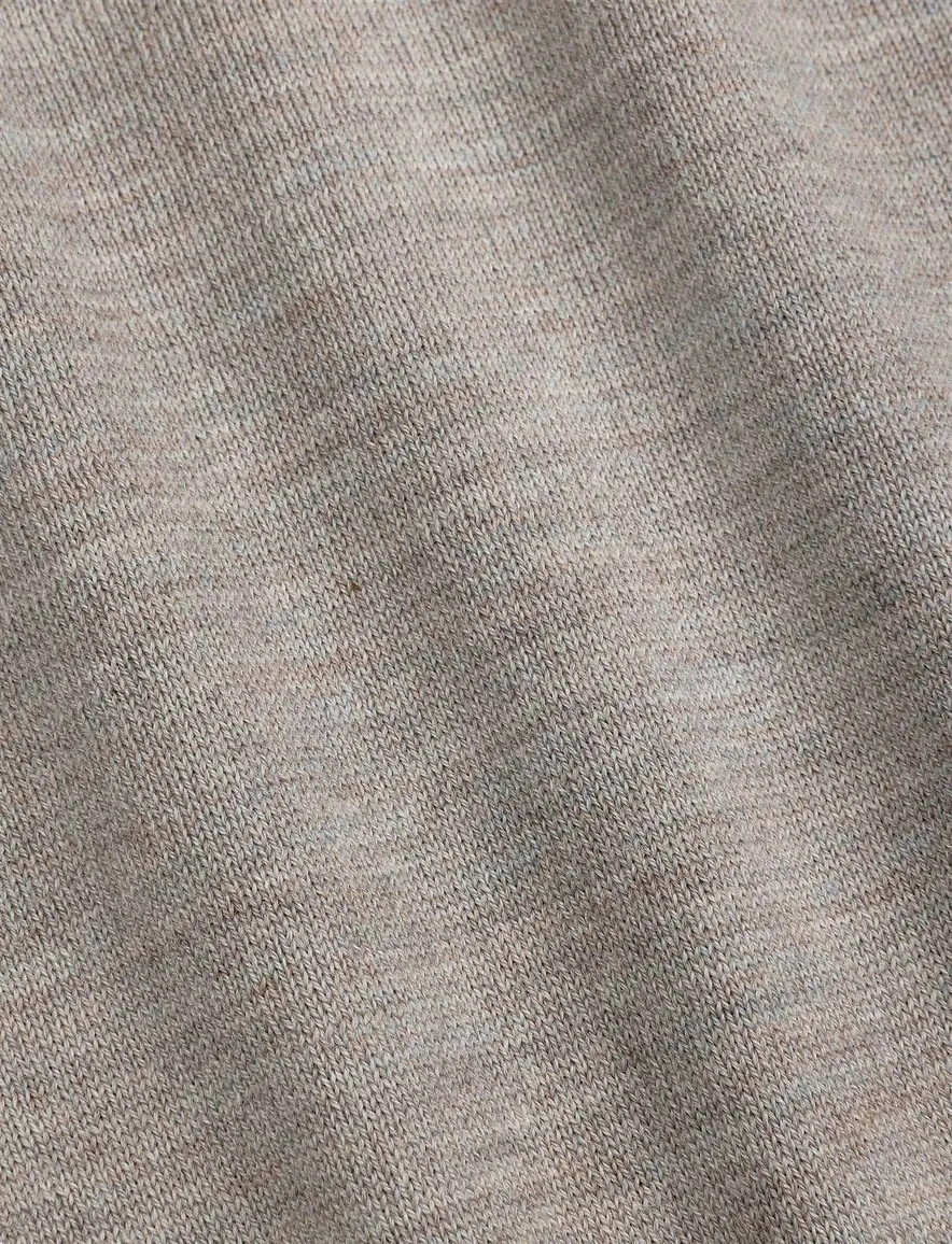 Cavallaro trui half zip beige gemeleerd