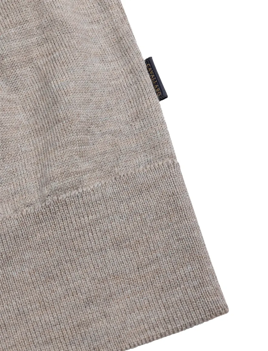 Cavallaro trui half zip beige gemeleerd