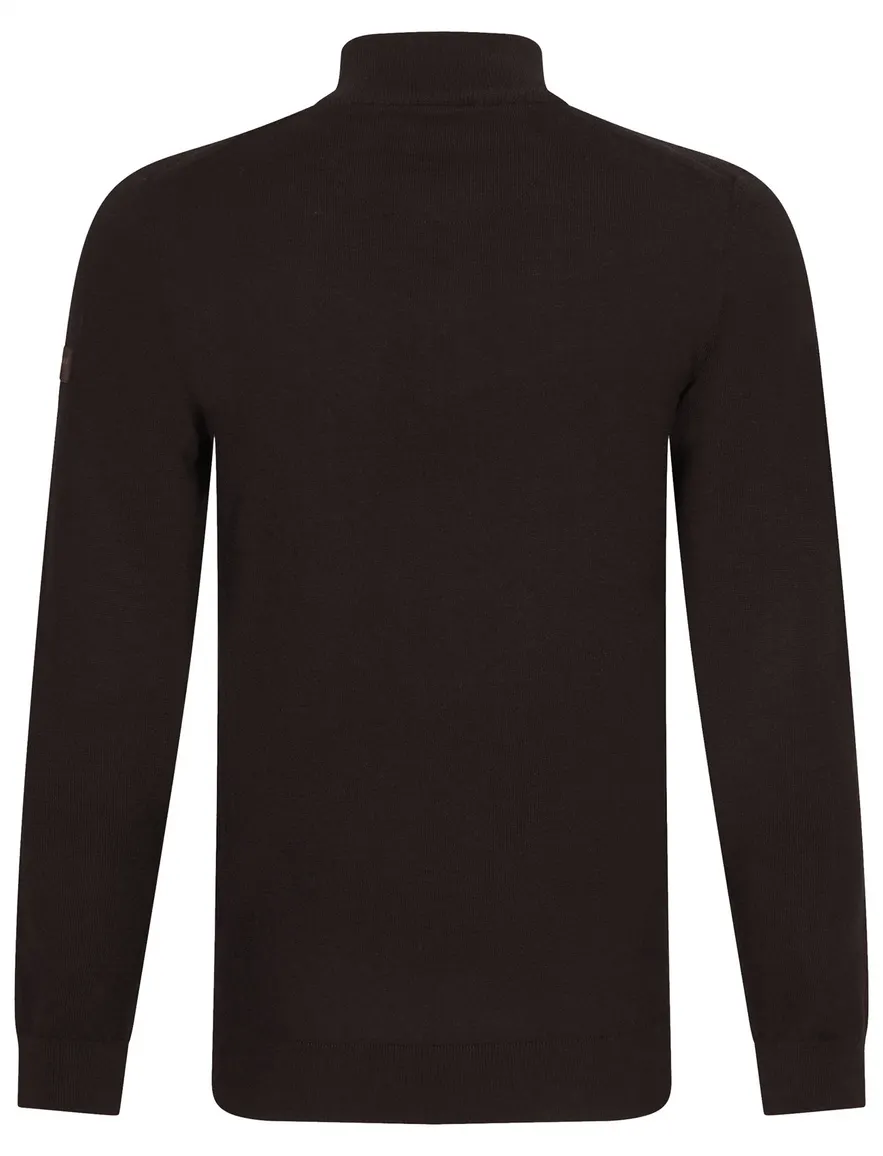 Cavallaro trui half zip bruin gemeleerd