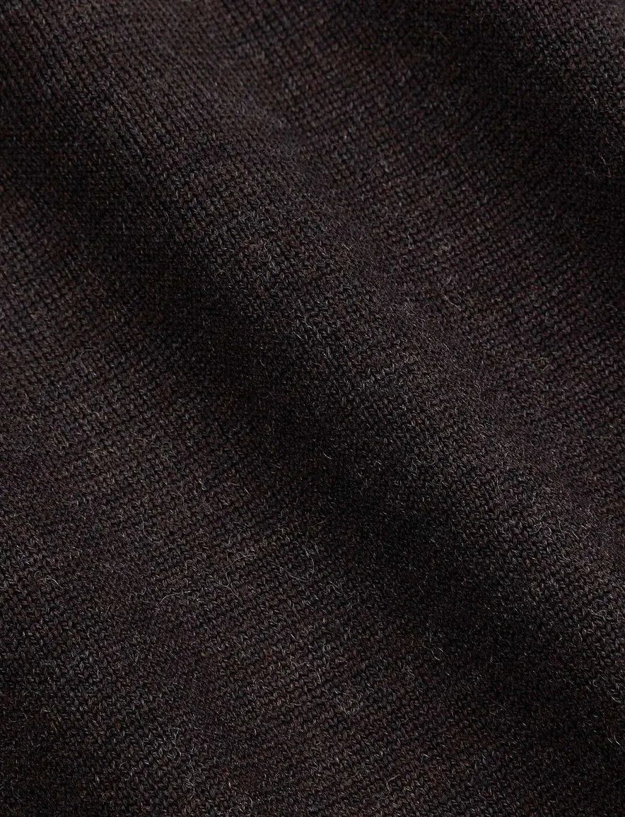 Cavallaro trui half zip bruin gemeleerd
