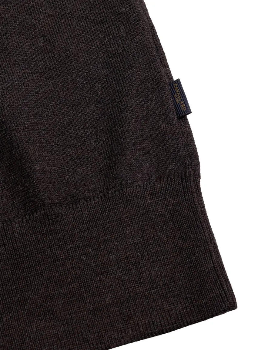 Cavallaro trui half zip bruin gemeleerd