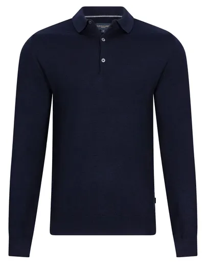 Cavallaro Cavallaro polo donkerblauw merinowol