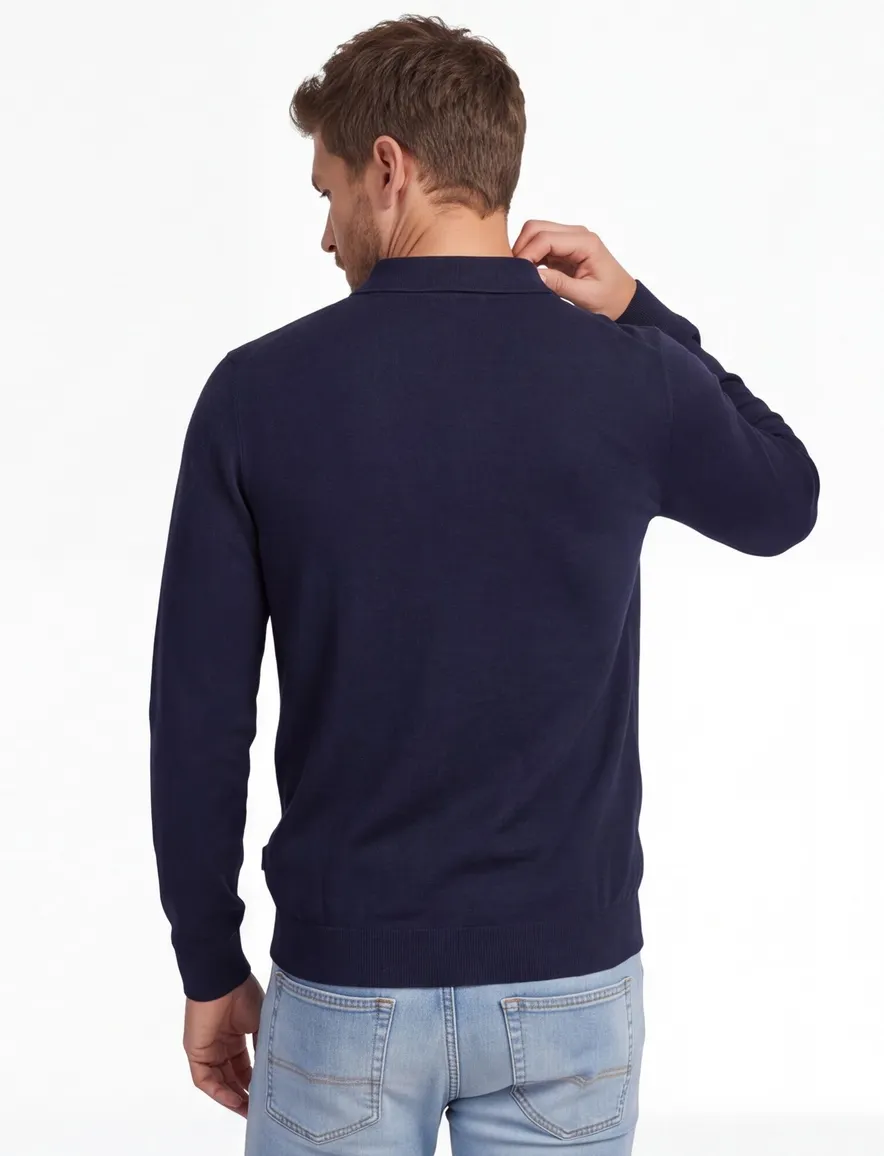 Cavallaro polo donkerblauw merinowol