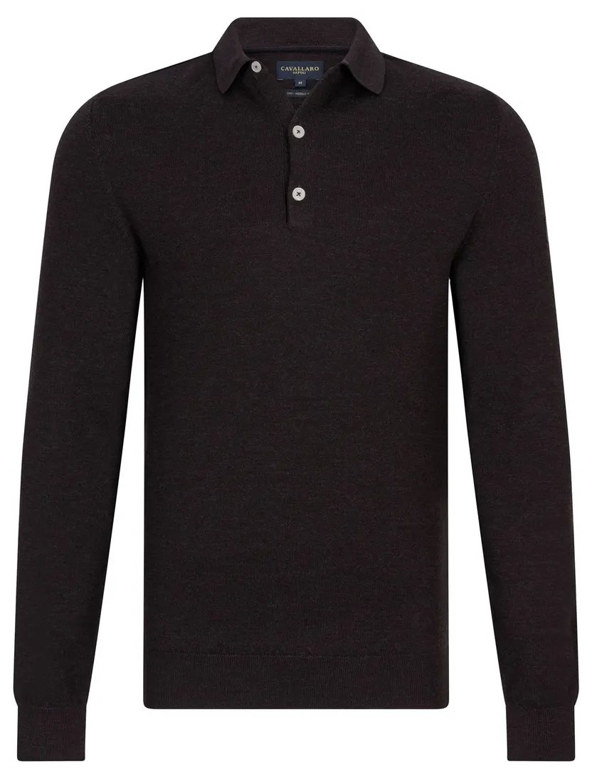 Poloshirt Cavallaro bruin gebreid