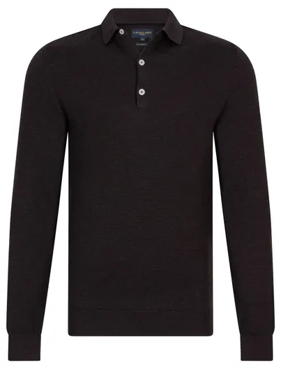 Cavallaro Poloshirt Cavallaro bruin merinowol