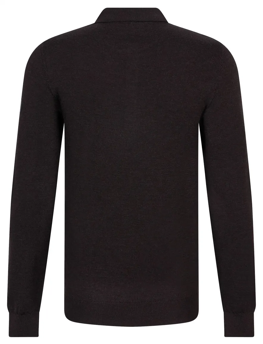 Cavallaro poloshirt bruin gebreid