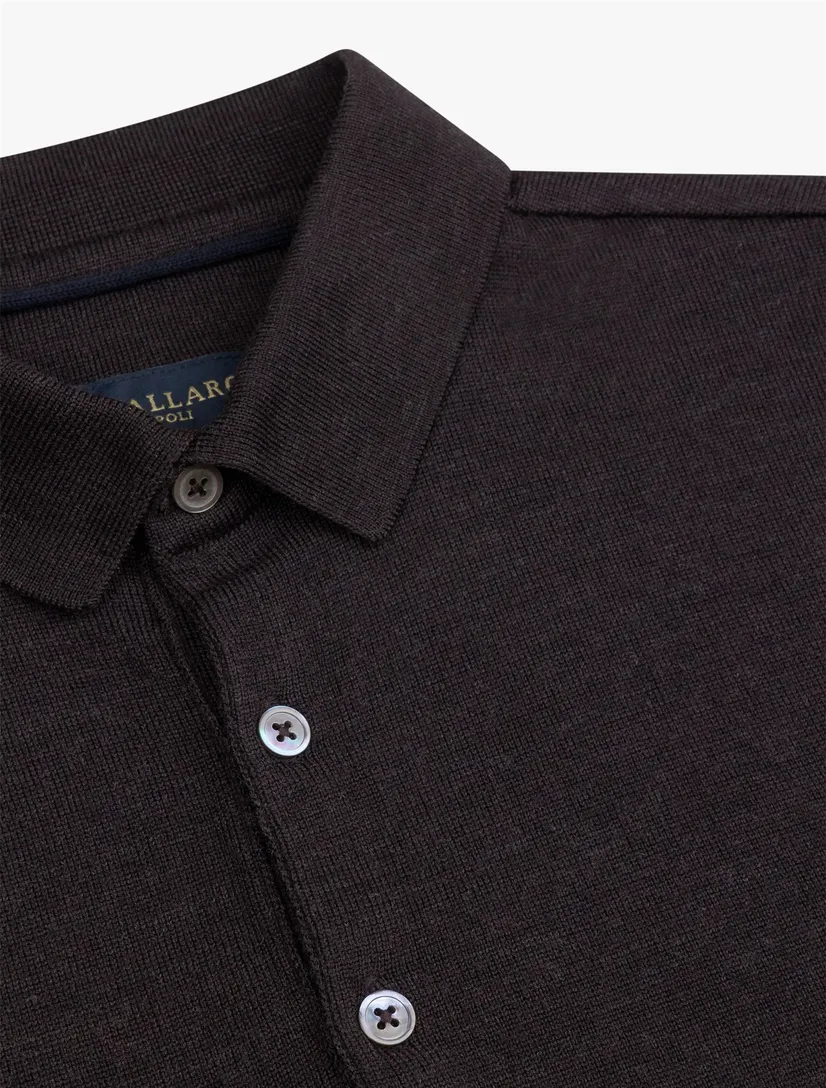 Poloshirt Cavallaro bruin gebreid