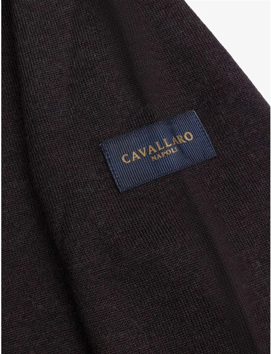 Bruin poloshirt Cavallaro gebreid