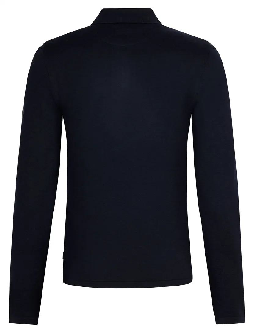Poloshirt Cavallaro donkerblauw merinowol
