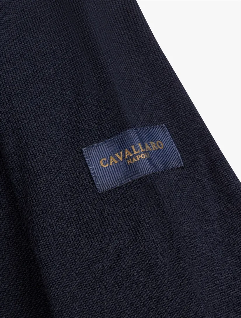 Poloshirt Cavallaro donkerblauw merinowol
