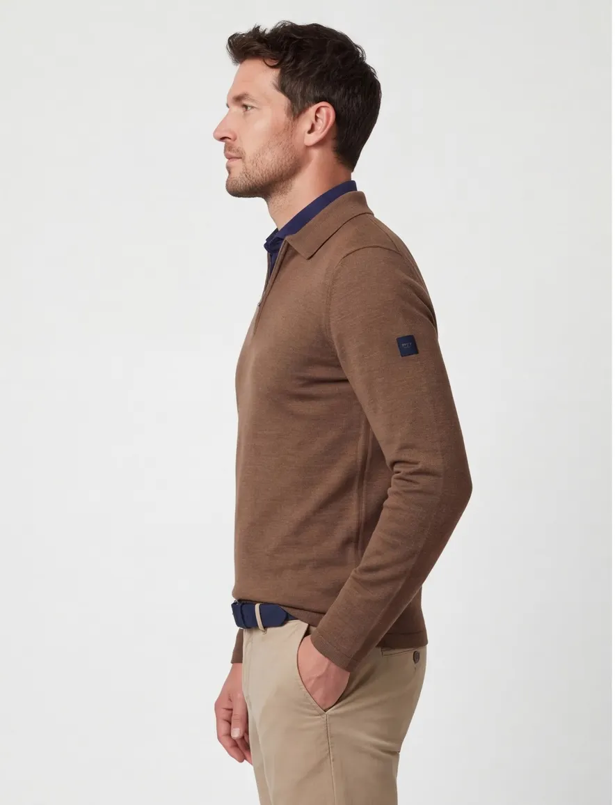 Poloshirt Cavallaro bruin 118265022-Camel