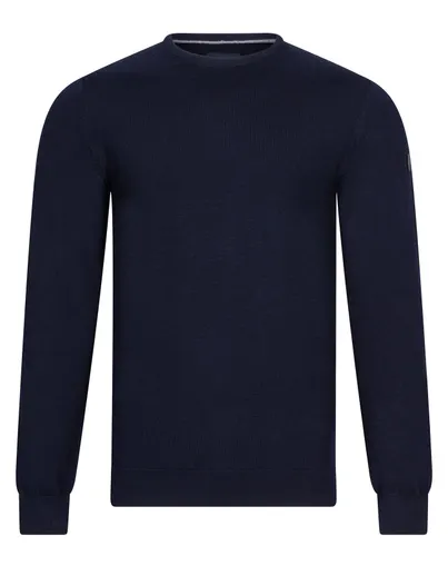 Cavallaro Cavallaro trui ronde hals donkerblauw merinowol