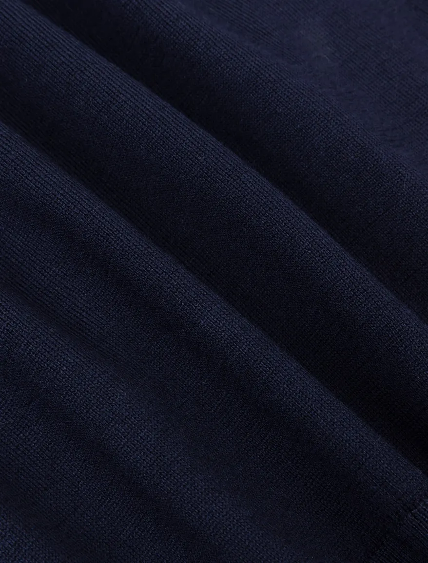 Cavallaro trui ronde hals donkerblauw merinowol