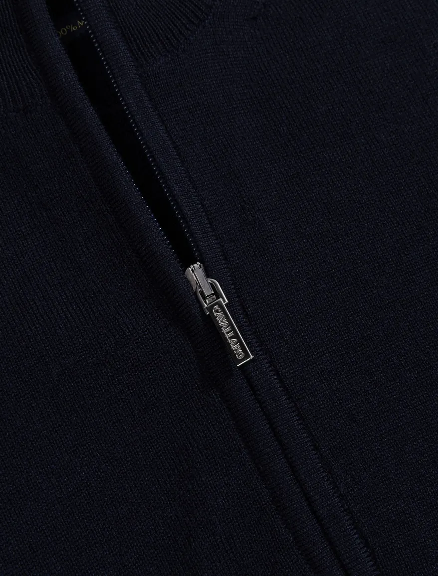 Cavallaro vest donkerblauw merinowol