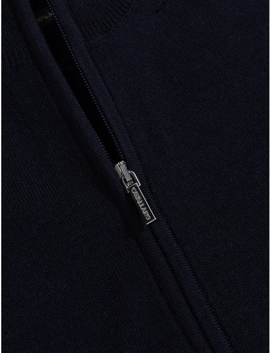 Cavallaro vest donkerblauw merinowol