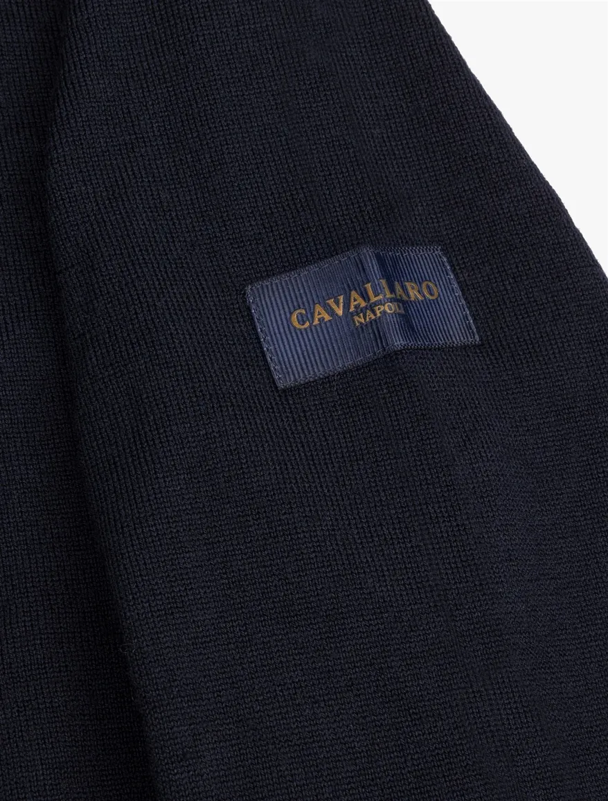 Cavallaro vest donkerblauw merinowol