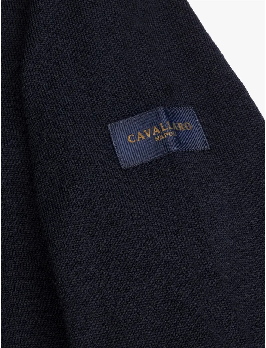Cavallaro vest donkerblauw merinowol