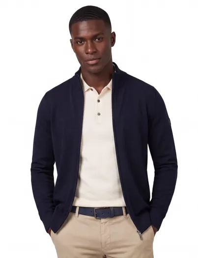 Cavallaro Cavallaro vest donkerblauw merinowol