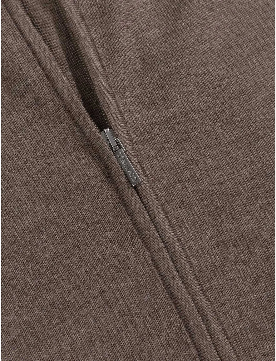 Cavallaro vest bruin gemêleerd merinowol