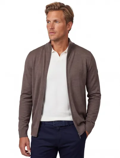 Cavallaro Cavallaro vest bruin gemêleerd merinowol
