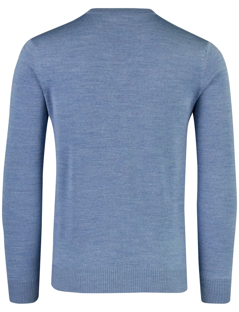 Trui Maerz v-hals blauw gemeleerd