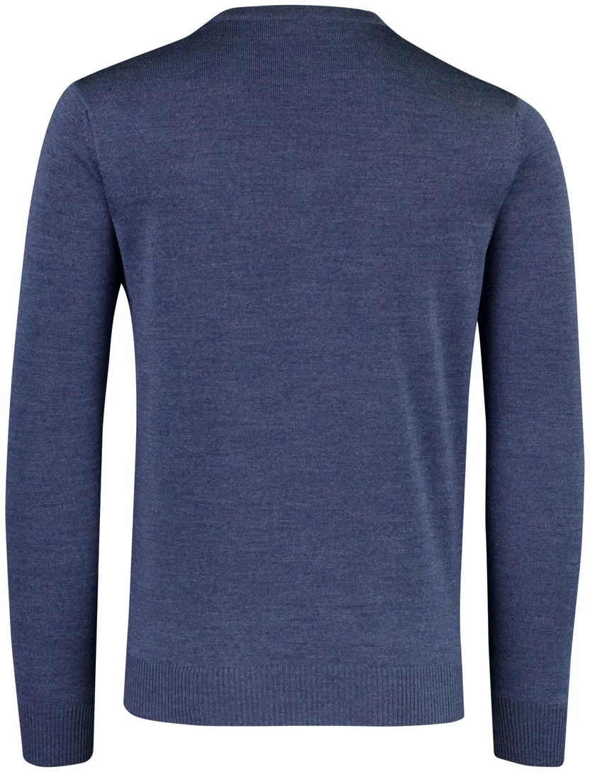 Trui Maerz blauw v-hals merinowol