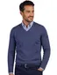 Maerz v-hals trui blauw gemeleerd gebreid