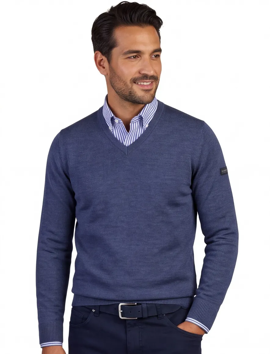 Trui Maerz blauw Bonneterie LM