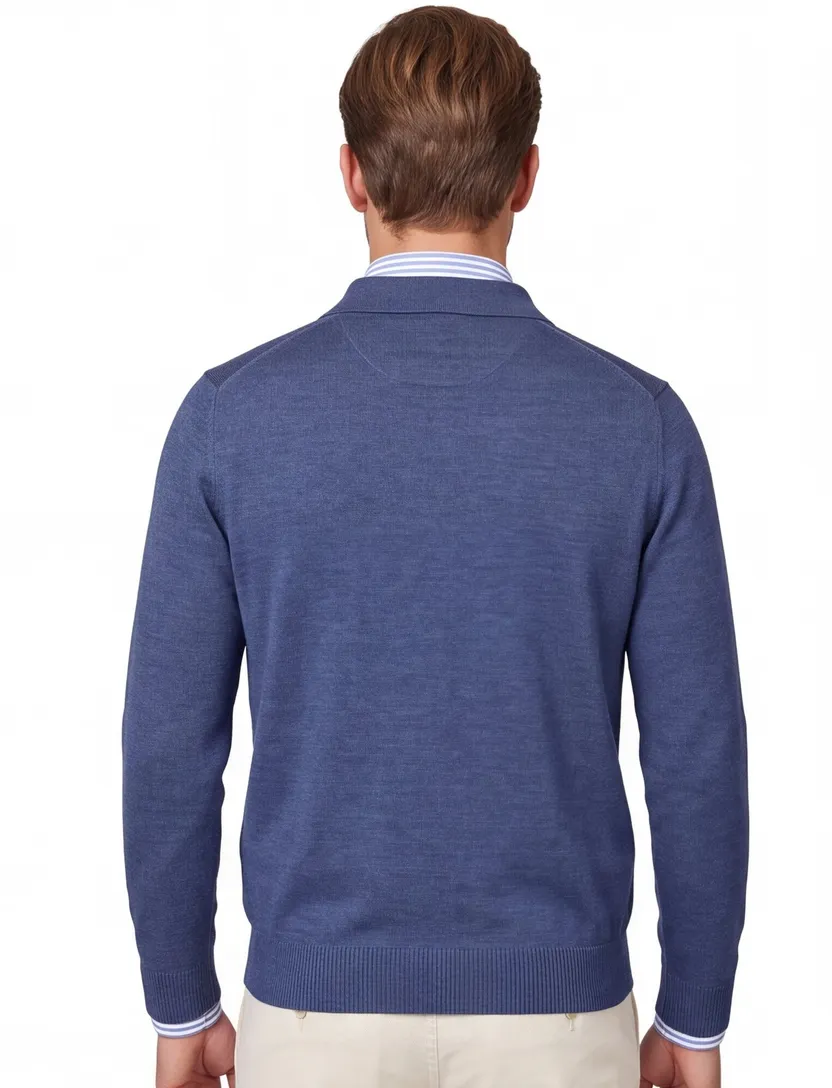 Poloshirt Maerz blauw gebreid
