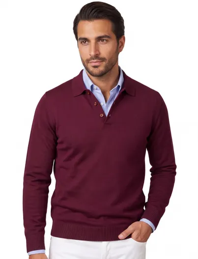 Maerz Poloshirt Maerz bordeaux stretch