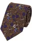 Profuomo stropdas bruin blauw geprint