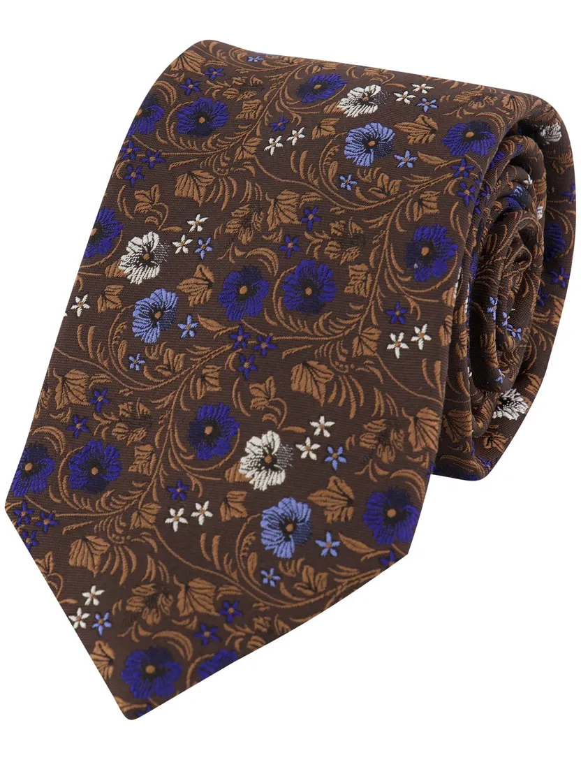 Stropdas Profuomo bruin blauw