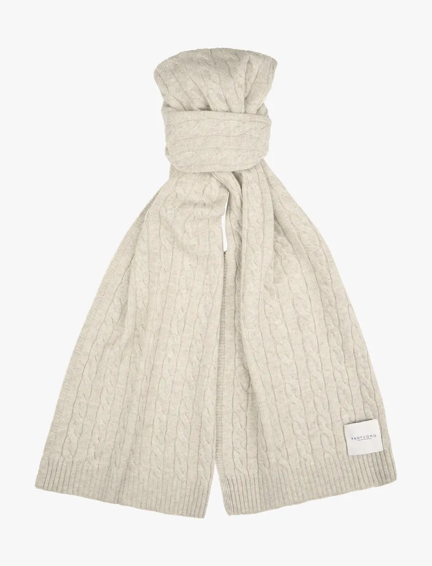 Profuomo sjaal Kabelknit beige