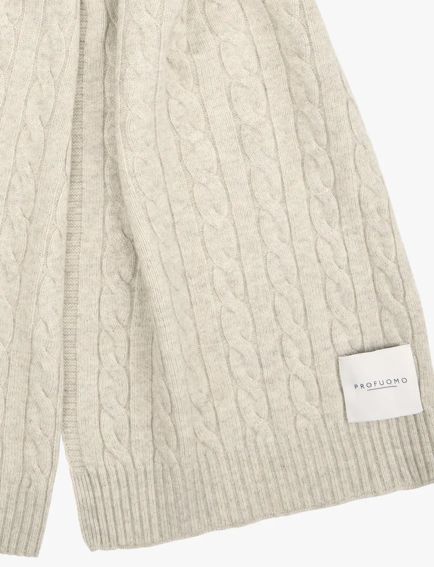 Profuomo sjaal Kabelknit beige