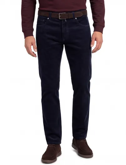 Pierre Cardin Pierre Cardin rib broek donkerblauw 5 pocket model