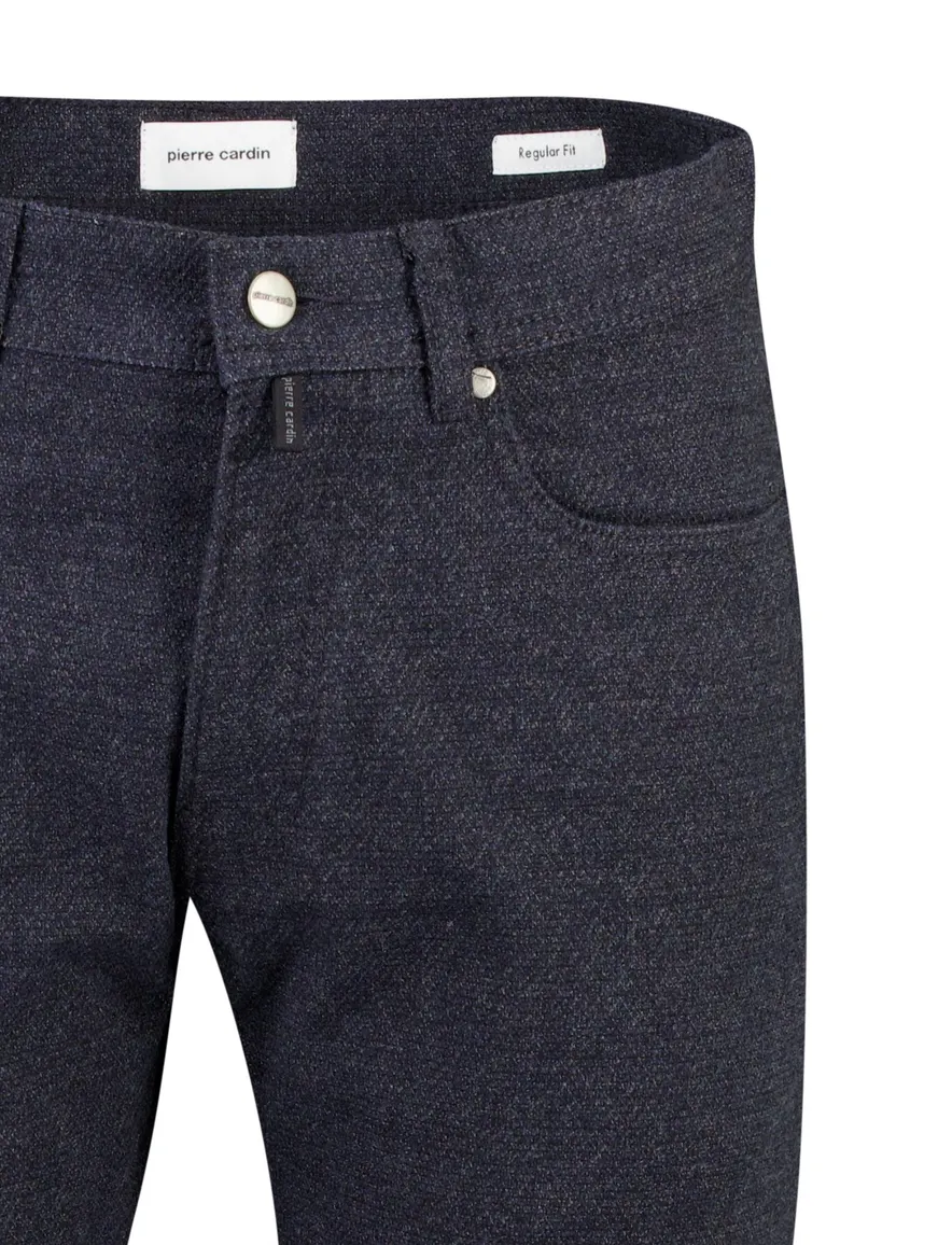 Pierre Cardin broek donkerblauw gemeleerd 5 pocket