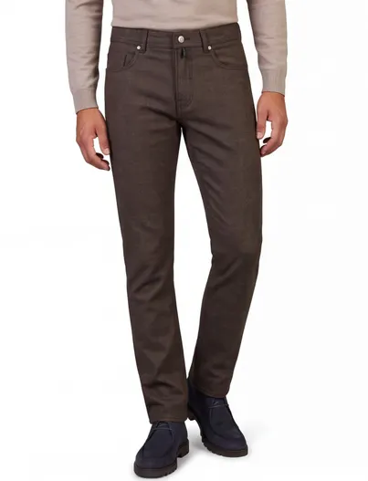 Pierre Cardin Pierre Cardin 5 pocket broek khaki gemeleerd