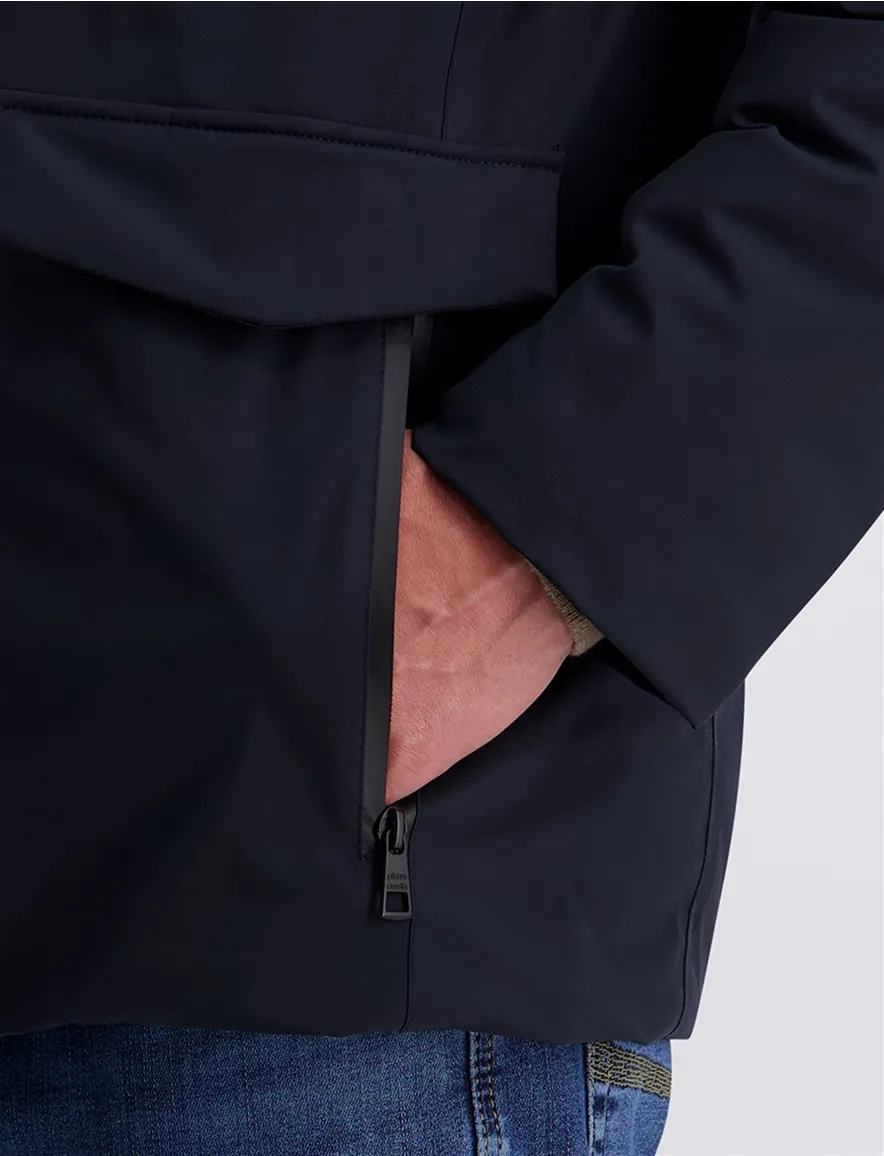 Pierre Cardin donkerblauwe parka met borstzak