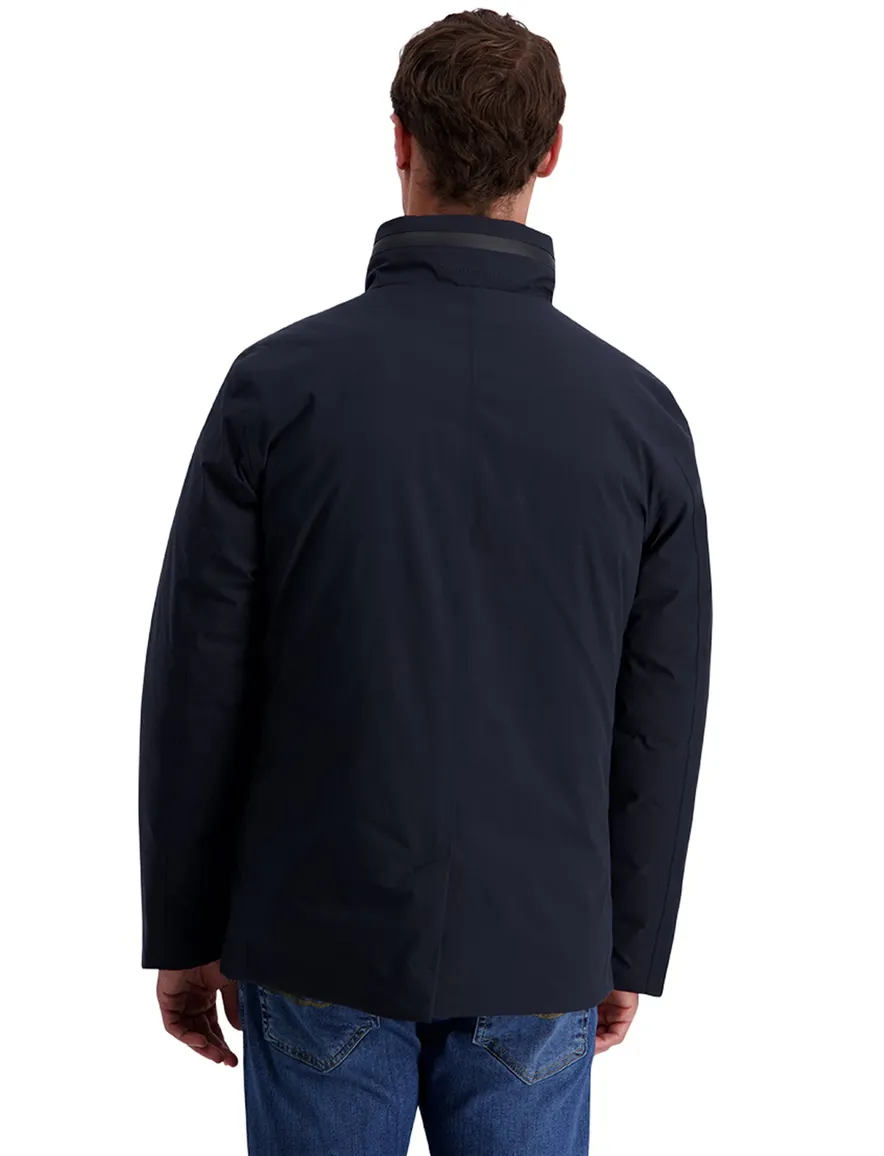Pierre Cardin donkerblauwe parka met borstzak