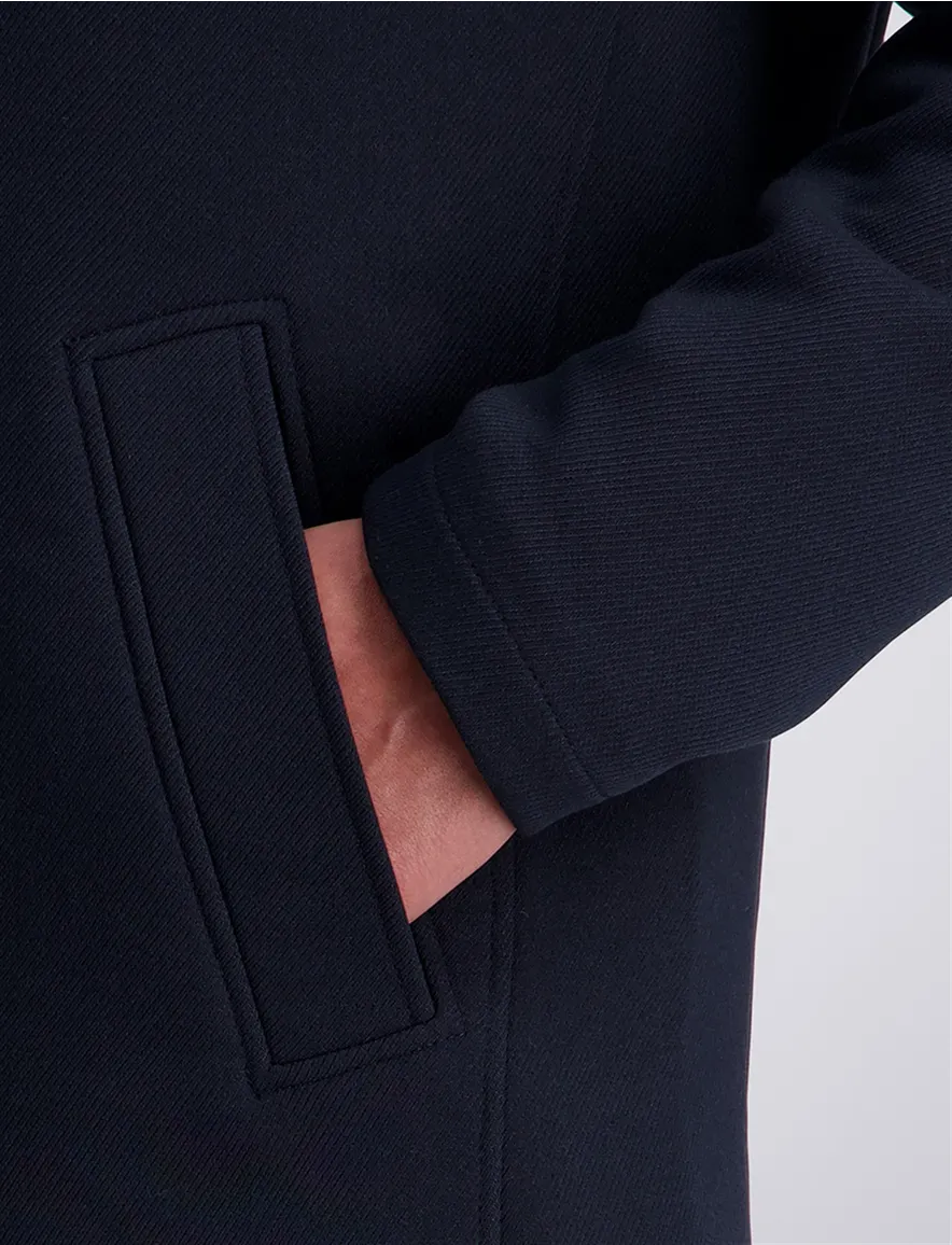 Pierre Cardin overjas donkerblauw effen