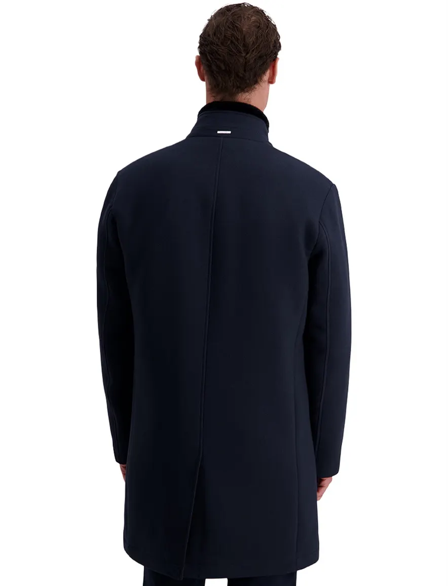 Pierre Cardin overjas donkerblauw effen