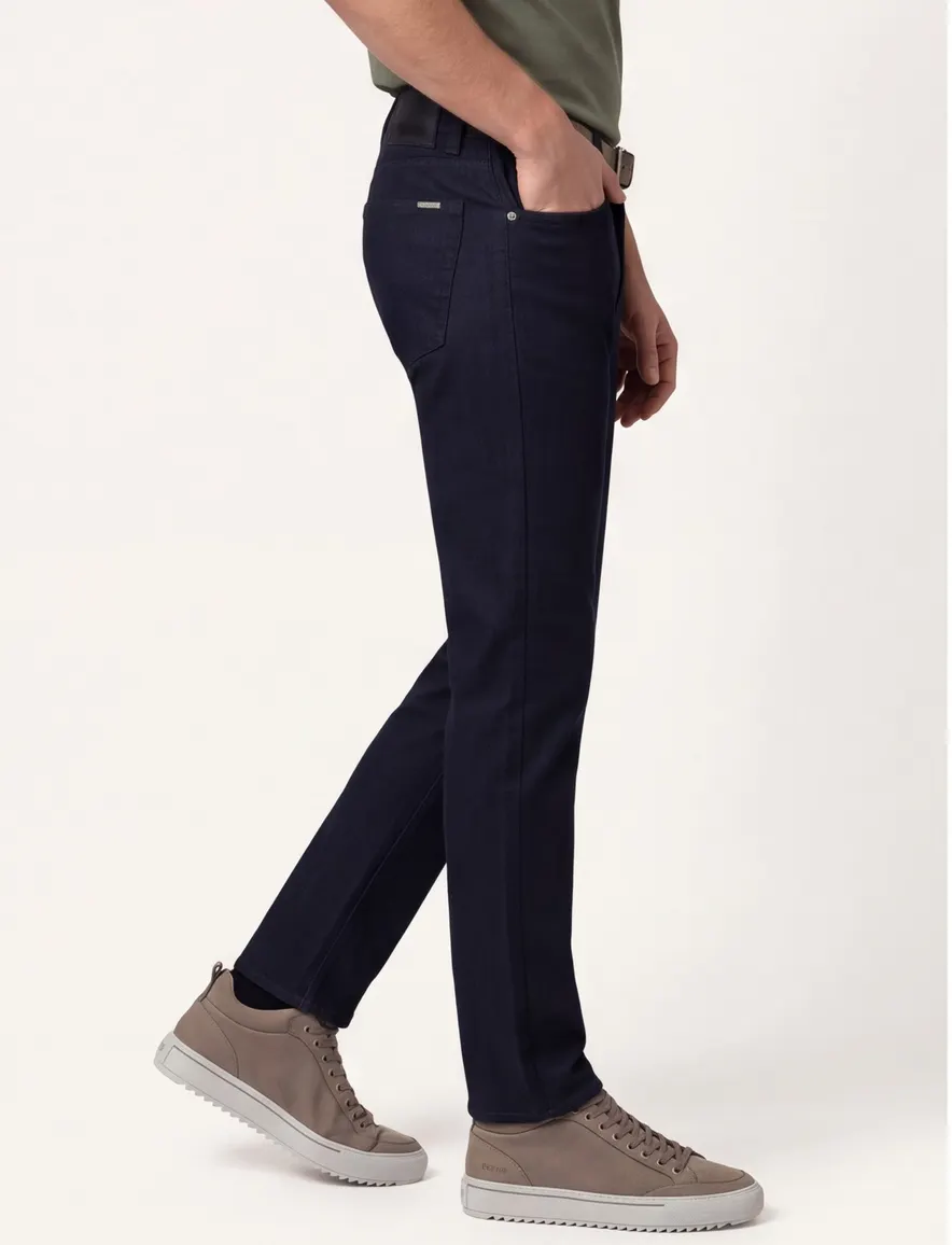 Pierre Cardin broeken donkerblauw gemeleerd 5-pocket model