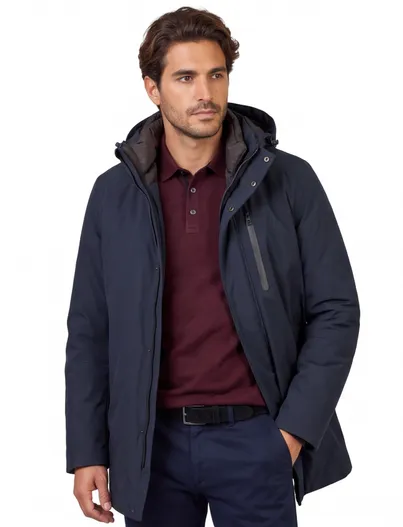 Pierre Cardin Parka jas Pierre Cardin donkerblauw polyester